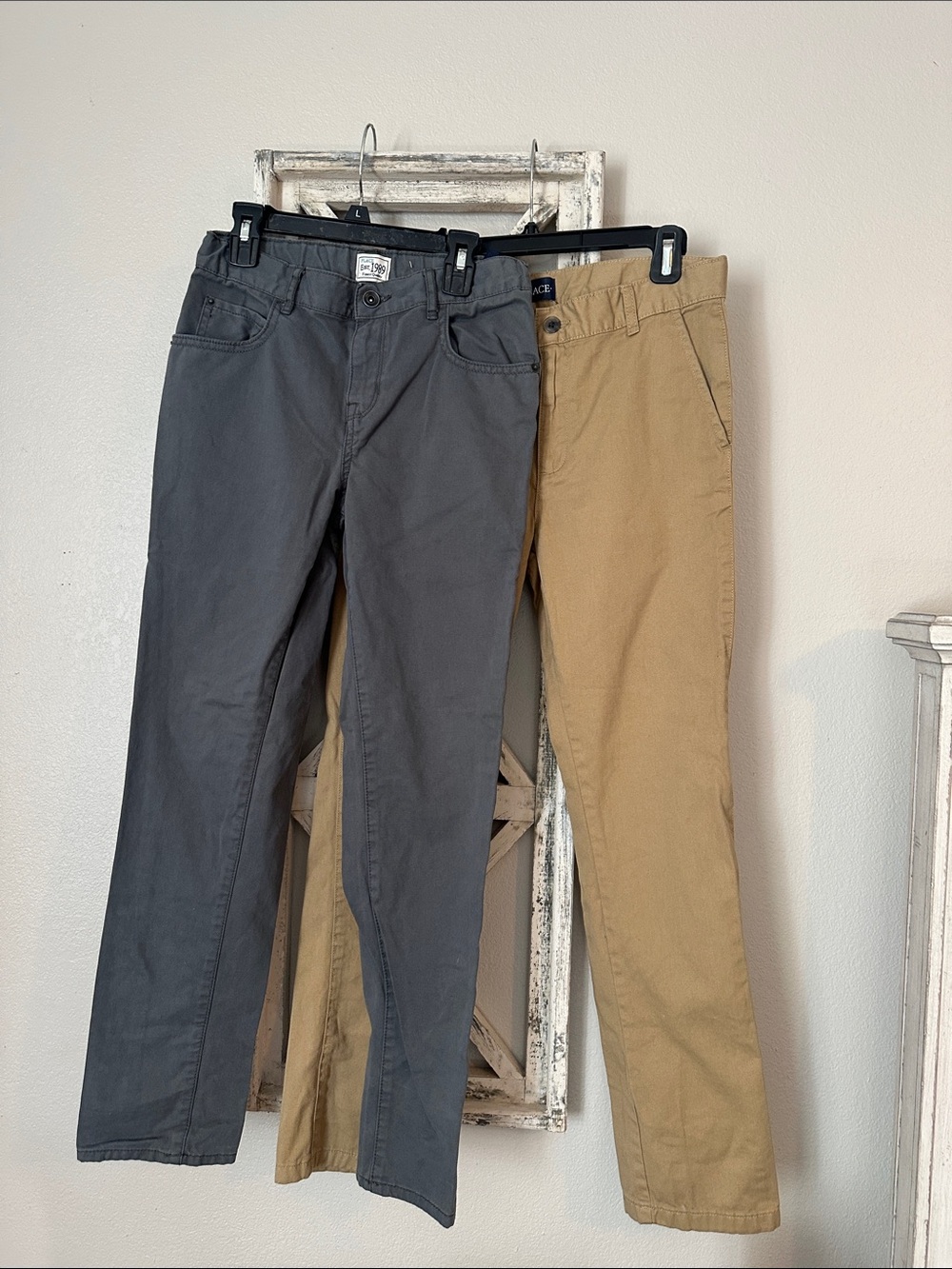Kids Slim Chino Pants - Gray and Khaki